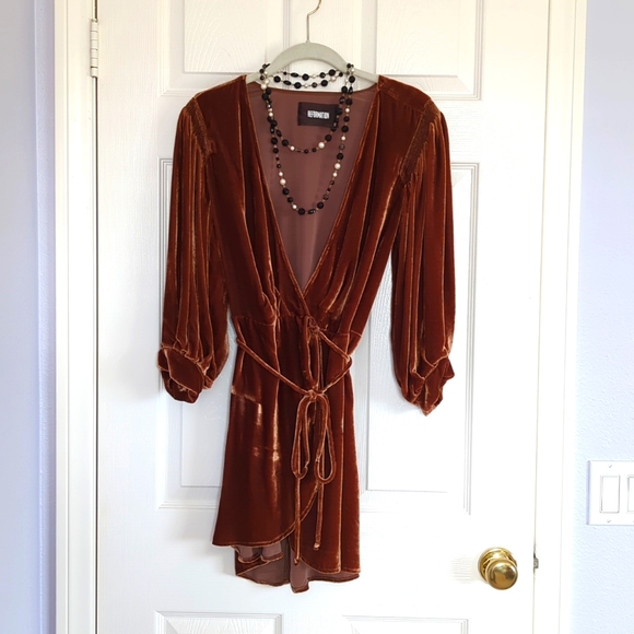 Reformation Velvet Wrap Dress - Picture 1 of 8
